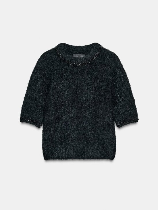 Zara Tops - NWT Beaded Jewel Knit Sweater Top